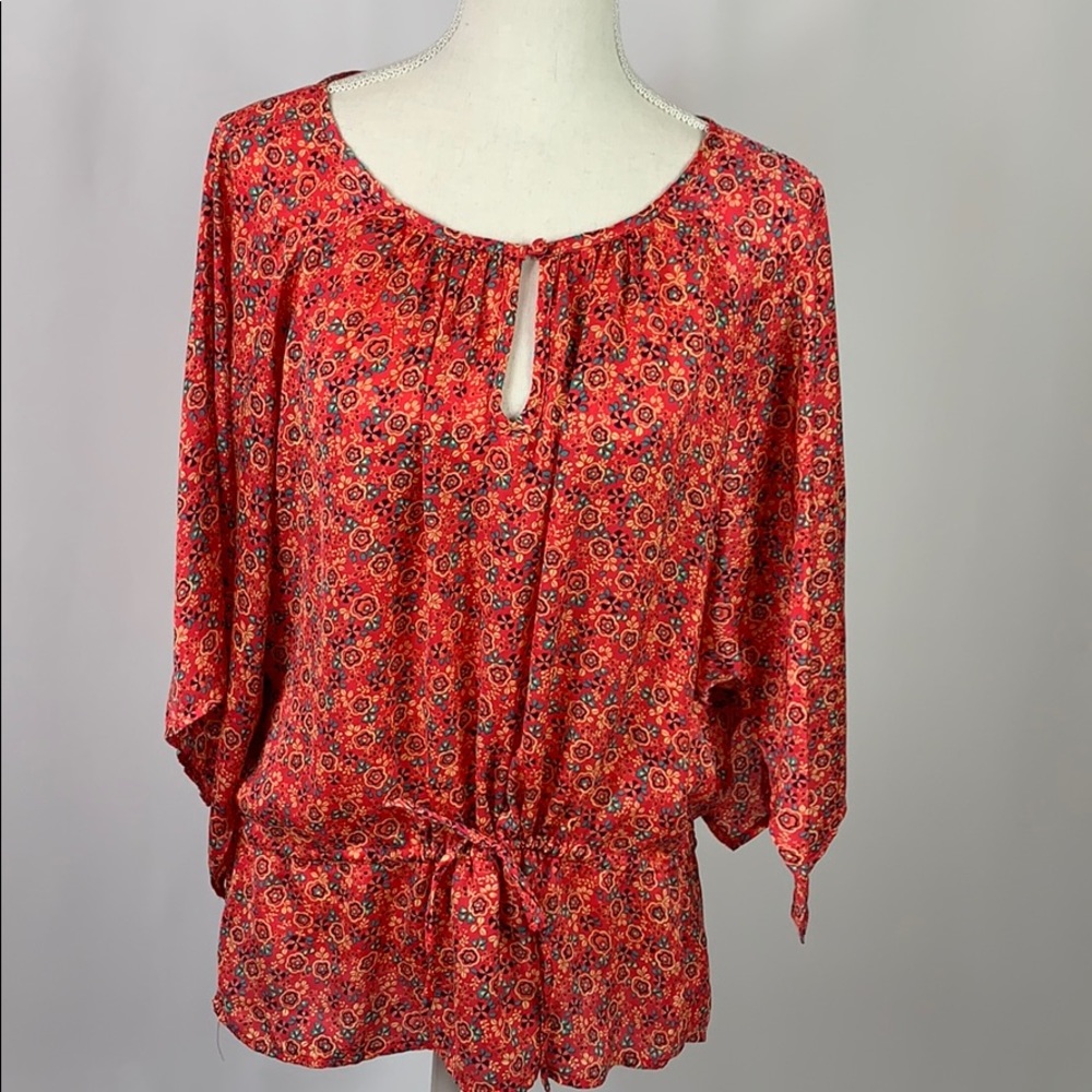 Kenar NWOT dolman sleeve silky tie waist top